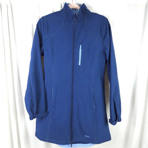 NWT FILA Mens Medium Navy Blue Softshell Fleece Lined Full Zip Adventure Jacket - Picture 1 of 10